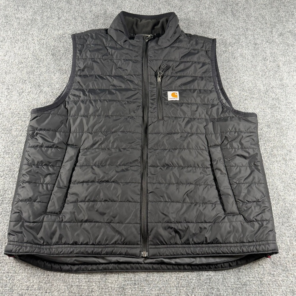Carhartt Puffer Vest Mens XL Black Rain Defender Relaxed Fit Quilted Workwear